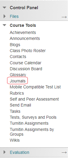 Blackboard Creating Journals ELearning Support And Resources