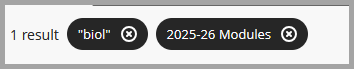 Screenshot of filters in Course list. 