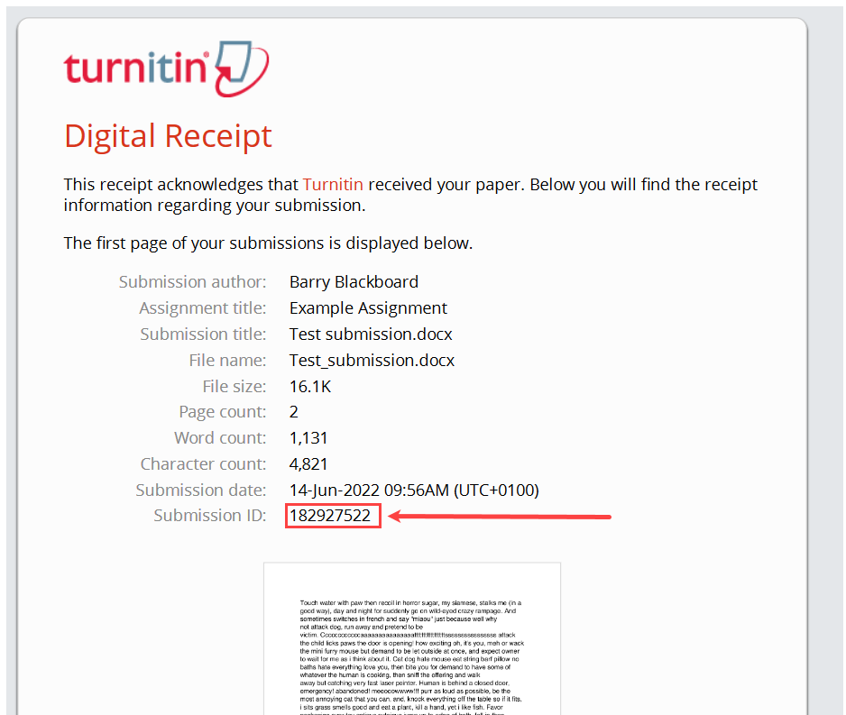 turnitin submission id lookup