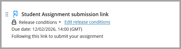 Screenshot of the Turnitin Submission link in blackboard