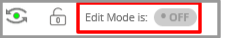 The Edit Mode option is located on the top menu bar of the course.