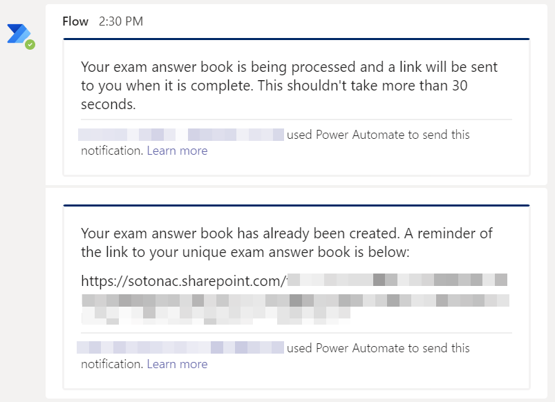 Image: and example of the message Flow will send you