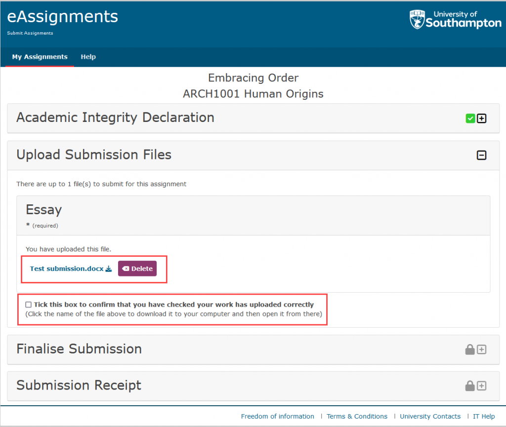 e assignments soton