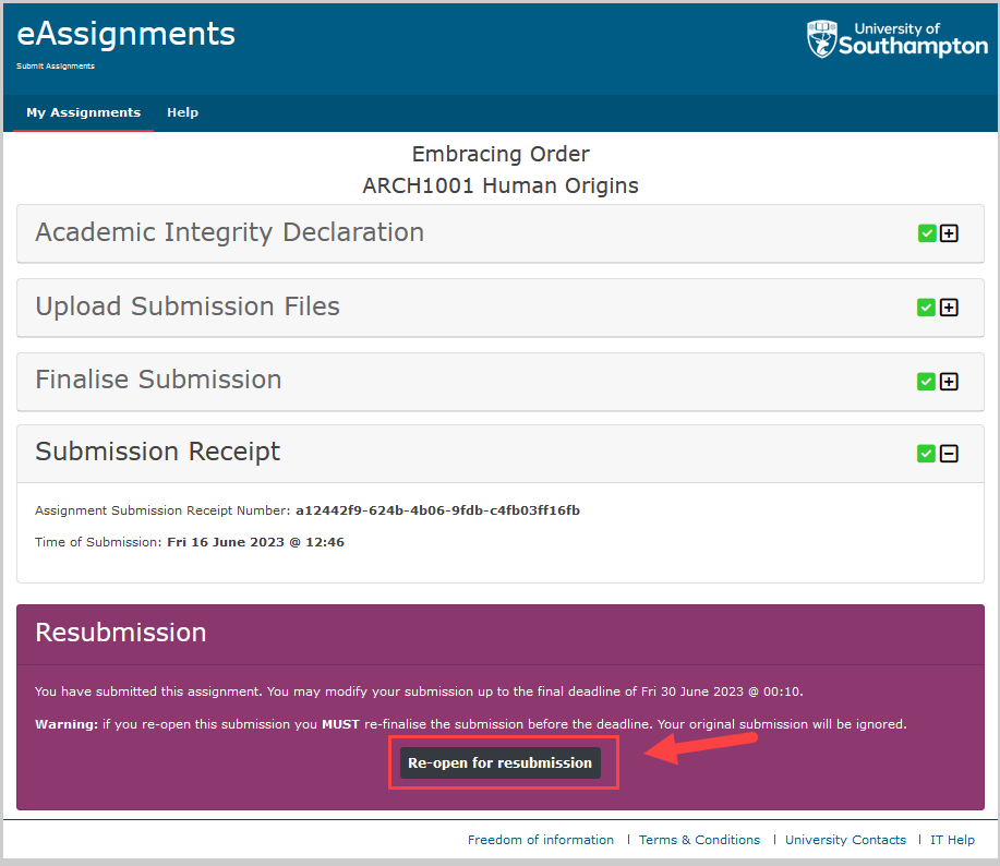 e assignments southampton login