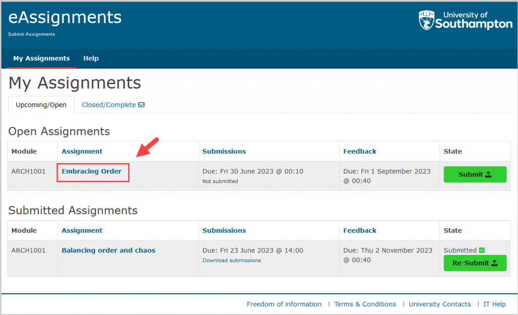 e assignments southampton