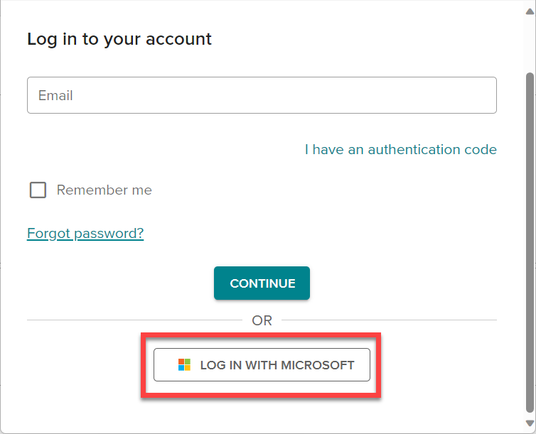 Select Log in with Microsoft and you will be automatically logged into Vevox.