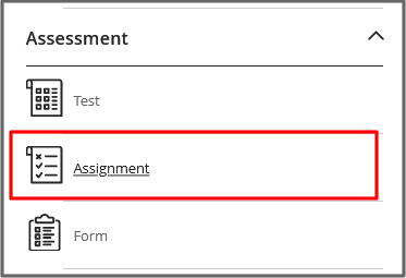 Select Assignment from the menu.