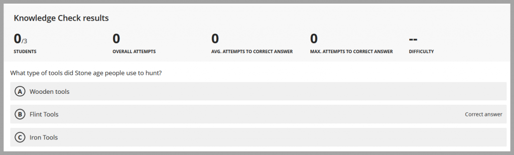 Screenshot of Knowledge check results available in Ultra document.