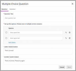 Screenshot of Knowledge Check block (i.e. Multiple-Choice Question) in an Ultra document