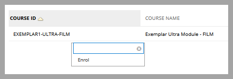 Screenshot of Course Catalogue self enrol option