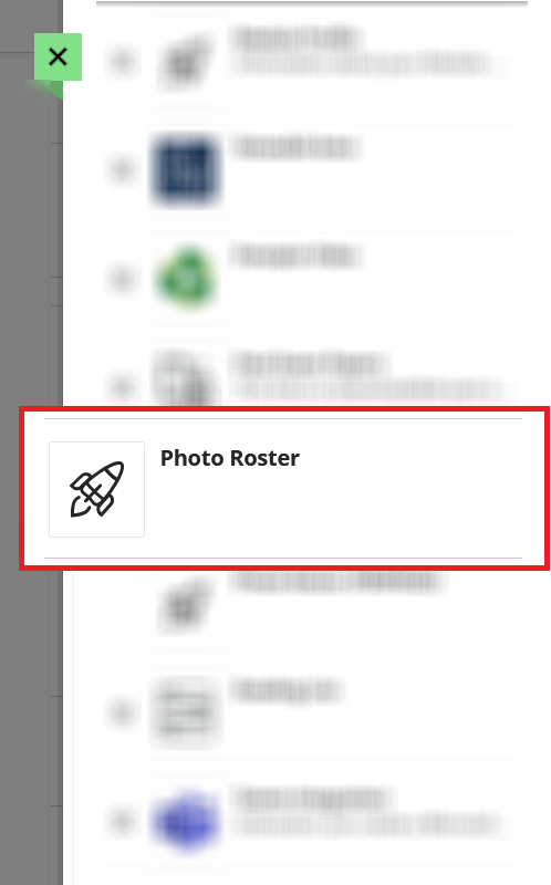 Where to find the Photo Roster in the books and tools menu