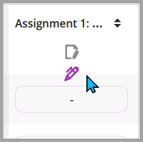 Screenshot of Gradebook Grid View showing pen icon to be selected to enter marks into cells in Gradebook.