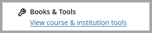Screenshot of books and tools menu link