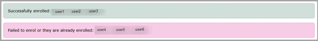 Screenshot of enrolment notification banners