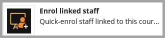 Screenshot of Enrol linked Staff tool button