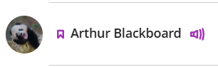 Arthur Blackboard has an accommodation icon to the left of his name. This is a small purple flag.