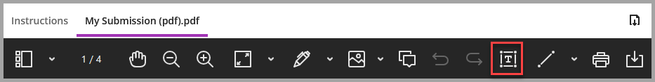 Screenshot of the Gradebook marking tool mark with Text or T annotation highlighted.
