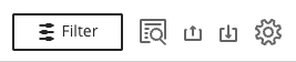 A screenshot of buttons found in the new gradebook grid view. A filter button shows on the left.