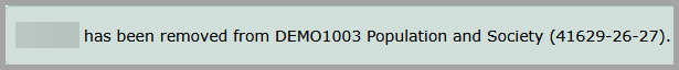 Screenshot of message showing user has been removed from a course.
