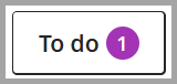 Screenshot of To do button showing 1 item requiring attention.