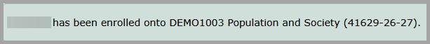 Screenshot showing user has been enrolled onto a course.
