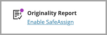 Screenshot of Enable SafeAssign link in assignment settings.