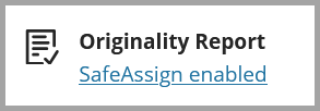 Screenshot showing that SafeAssign has been enabled on this assignment.
