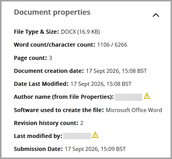 Screenshot of an example of a SafeAssign Originality Report.