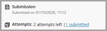 Screenshot of Submission showing 1 submitted with 2 attempts left.