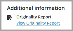 Screenshot of View Originality Report button.