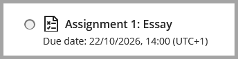 Screenshot of Link to Assignment.